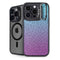 Cheetah Print Purple and Blue iPhone 15 Pro Max Kickstand Case